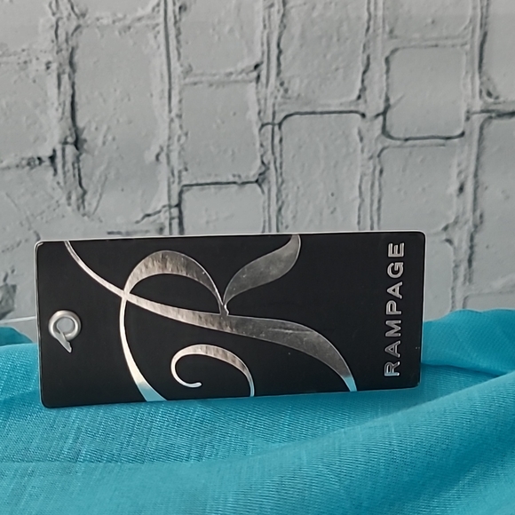 Rampage Sleeveless Blue top Sheer back - Picture 8 of 12